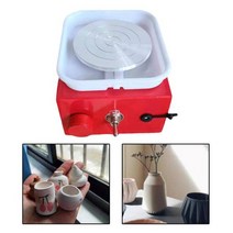 pottery weel 도자기공방 턴테이블 도자기 체험 도자기원데이클래스 도자기체험 도예체험 도예재료 도자기식판 식판 용접턴테이블 미니 전기 도자기 휠 14 14, 빨간색