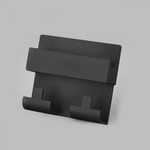 Avoir 다기능 플라스틱 휴대폰 홀더 후크 장착 스탠드 접착 듀얼 USB 벽 전원 소켓 충전 포트, Black