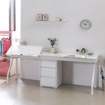 바루미 어린이 2인 각도조절 USB책상 초등학생 아동 공부 독서, 화이트