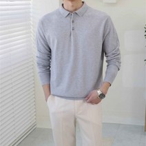이너프데이 남자 단추 카라 캐시미어 오버핏 긴팔 니트
