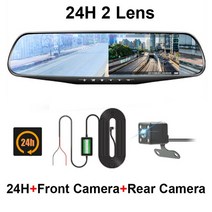 5채널블랙박스 4채널 3채널 화물차 룸미러 패달 블랙박스 4.3in 24H 운전 레코더 풀 HD 1080P 미러 자동차 대시 캠 듀얼 렌즈 비디오 DVR 카메라 Atuo 블랙 박스, [04] 24H 2 Lens, [02] 32G TF Card