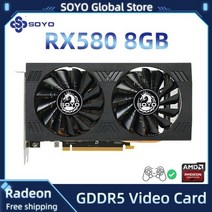 Soyo 그래픽 카드 rx5700xt 5500xt 580 6600m 8gb gddr6 256bit 7nm 새로운 게임용 비디오 카드 지원 데스크탑 cpu placa de video, rx580 8기가바이트