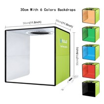 PULUZ-20CM/30CM 휴대용 사진 스튜디오 박스 미니 사진 스튜디오 라이트박스 LED 촬영 소프트 텐트 박스 키트 6 색 배경 촬영용 조명 박스, 러시아|30cm Green Version