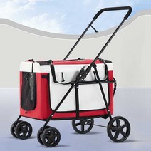 애견유모차 대형견 중형견 개모차 퍼피 웨건 다견, 블랙 - 60마리 이내