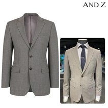 앤드지 95 사이즈 남성 베이지 모혼방 잔조직 슬림 투버튼 자켓