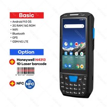 카드결제기 안드로이드 9.0 PDA 견고한 핸드 헬드 터미널 데이터 수집기 무선 1D 2D QR 레이저 바코드 스캐, 05 1D Honey NFC_04 EU