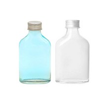 [유리병] 금속캡 납작유리병A-100 1개 100ml, 은색마개