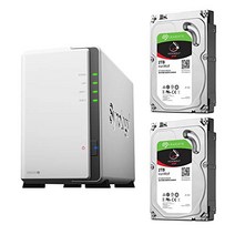 [NAS HDD 세트] Synology DS220j & Seagate HDD [2 베이HDD IronWolf-2TBx2대 동봉64bit 쿼드 코어 CPU 512MB 메모리 탑재]