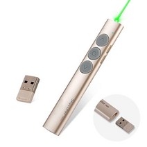 그린 라이트가 있는 무선 프레젠터 RF 2.4 GHz 파워포인트 클리커 프리젠테이션 리모컨 USB 충전식 슬라이드 어드밴서 맥 노트북 컴퓨터용, T760Black