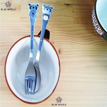 검은눈판다 앙증맞은판다 한손크기 게스트하우스 레드리본티스푼 다과티포크, 티포크