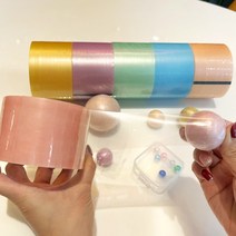 쫑여시 테이프공 만들기 펄 반짝이 끈끈 찐득볼 6색 1세트, 48mm 6색 1세트