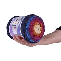 마마니트 4+1 맥시롱바틱 털실 250g 대용량실 / 롱바틱실 / 롱바틱털실, 6774 와인 블루혼합