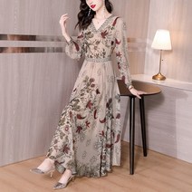 빌리즈빈 로엠 플라워 원피스 여름 여성 브이넥 쉬폰 원피스 S3153