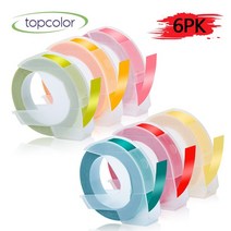Topcolor-점자 라벨 테이프 3D 호환 Dymo 수동 라벨러 타자기 PVC 스티커 9mm 메이커 1880 12967