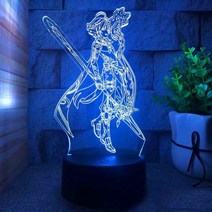Genshin Impact 원신 임팩트 계정 야에 미야 카즈하 샤오후 타오 라이덴 쇼군 3d Led 램프 침실 만화 야간 조명 애니메이션 피규어 루스, 03 Crack base 7colours, 02 02Xiao