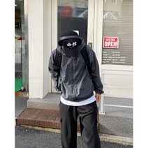 스트링 후드 윈드브레이커 자켓 3color 바람막이 후드 오버핏 트렌디 점퍼 재킷 코디