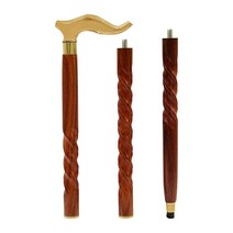 ITOS365 수제 나무 접이식 (나사 고정) 지팡이 91.4cm(36인치) - 황동 손잡이가 달린 수제 지팡이 - 선물 아이디어