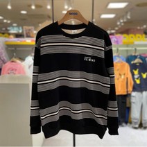[에스핏] 주니어 리마인드 맨투맨 기모 티셔츠 BLACK SJW711MKRT16