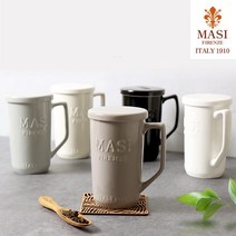[MASI] 티머그컵 500ml 차망머그컵 뚜껑머그컵, 화이트, 1개