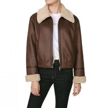 게스 여성 에코퍼 무스탕 - 브라운, 브라운, S