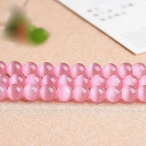 연화 천연 핑크 캣츠아이 원석재료 6mm 461012 1줄, 단품