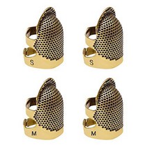 4 Pack Sewing Thimble Finger Protector Adjustable Finger Metal Shield Protector Pin Needles Sewing, 1