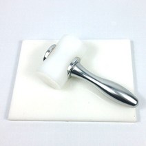 갈색가죽 가죽공예 우레탄 스틸핸들 레더 스탬핑 스틸 망치, 화이트, 1개