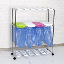 분리수거함 4P 2단 휴지통 재활용 쓰레기통, 칼라