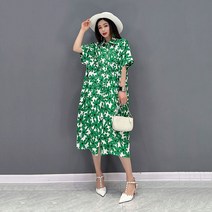 XITAO 프린트 패턴 원피스 패션 여성 여신범 캐주얼 스타일 불규칙 싱글 가슴 소수민족 루즈한 원피스 WMD6325