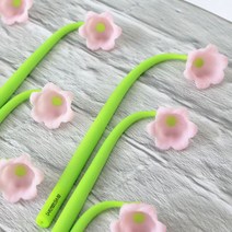 새싹볼펜 콩나물 실리콘 젤 볼펜 홍보 판촉 펜, 은방울(색상랜덤)