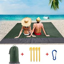 가성비 200x210CM 비치 매트 방수 담요 휴대용 피크닉 캠핑 지상 타월 카펫 러그, [07] B-Army Green