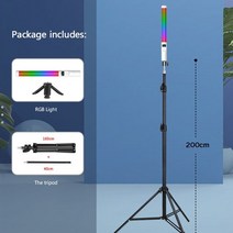 셀피 조명셀카봉 무선 셀카봉 조명 4세대 led 트라이포드 스틱 rgb 램프 채우기 빛 handheld light stick party colorful flash video, 흰색 200cm 삼각대