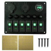 카라반 캠핑카 부품 수리용품 24v 12v 6 갱 스위치 패널 자동차 라이트 토글 볼트 테스트 usb 충전기 3.0 해양 보트 rv 캐러밴 트럭 트레일러에 대한 자동 액세서리, 씨엔, 초록