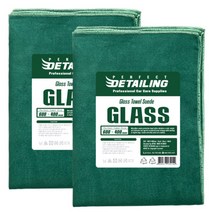 퍼펙트디테일링 마이크로화이버 스웨이드 글래스 타월 그린, 2개입