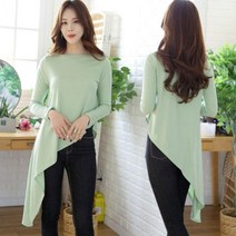 언발사선롱티/사선티셔츠/언발티셔츠/보트넥티셔츠/