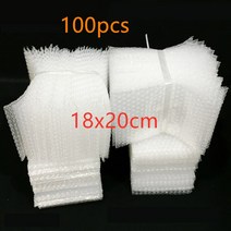 100pcs 18x20cm 플라스틱 포장 봉투 흰색 거품 포장 가방 PE 명확한 Shockproof 포장 가방 더블 필름 거품 가방, 18x20cm 100개