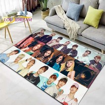Kpop-소녀 블랙 핑크 매트 카펫 러그 거실 미끄럼 방지 지역 어린이 침실 요가 대형 홈 장식, [01] 80cm x 120cm, [25] 17
