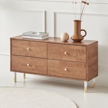 디디 4단 서랍 거실장 1000 tv다이 원룸 티비 선반 미니 수납 장식장, 고무나무