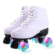 화이트 가죽 여자 남자 4 륜 블랙 플래시 더블 행 롤러 스케이트 신발 Patines 드 ruedas 야외 스 니 커 즈, 38, 38