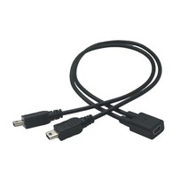 VR 메타버스 가상현실 체험 헤드셋 휴대폰호환 컨트롤러 미니 USB 1 ~ 2 Y 분배기 케이블 2.0 5 핀 암-더블, 01 0.3m