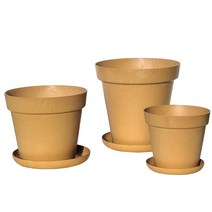 하우스홈 목분 화분 3종세트, 브라운 3종 set