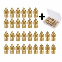 Chenshaopeng Anet A8 Makerbot MK8 Creality CR-10 S4 S5 Ender 3 3Pro 5용 0.3mm 3D 프린터 압출기 노즐 30개, 0.4mm