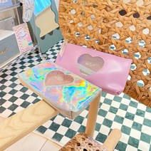 하트 반짝이 오로라 대용량 필통 필기구 신학기 연필 볼펜 보관함 파우치, 핑크