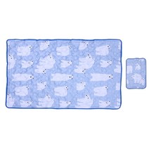 홈웨이 쿨매트 쿨방석 중형+베개세트, 백곰