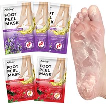 5팩 풋 필 마스크 오프 굳은살 제거기 발용 부드러운 제거 라벤더와 로즈 젤 포함 남성 여성용 발 필링