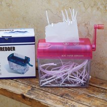 문서 세단기 파쇄기 분쇄기 재단기 a6 paper shredder mini multifunctional manual bill office shredder destroyer 폐지, 분홍색