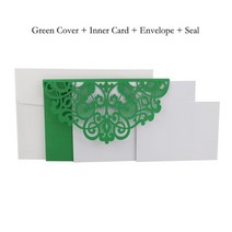 생일축하카드 팝업카드 메세지 세트 레이저 컷 결혼식 초대 카드 인사말 카, 24 One Set Green