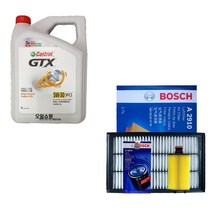 코란도 스포츠 2.0 디젤 캐스트롤 GTX 5W30(6L) 보쉬 필터 엔진오일세트 0075-2910, 6000ml, 1개