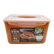 황토락 김치통 5호 중 5L 핸들 밀폐 절임 보관용기, 플라스틱/PET, 단품