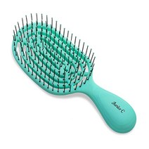 NuWay4Hair Junior C - 컴팩트 사이즈 전문 곡선형 헤어브러시 - 통기성 디자인으로 매끄럽고 볼륨감 있는 빠른 건조 - 건조 엉킴 제거 스타일링을 위한 내열성 빗, Light Pink